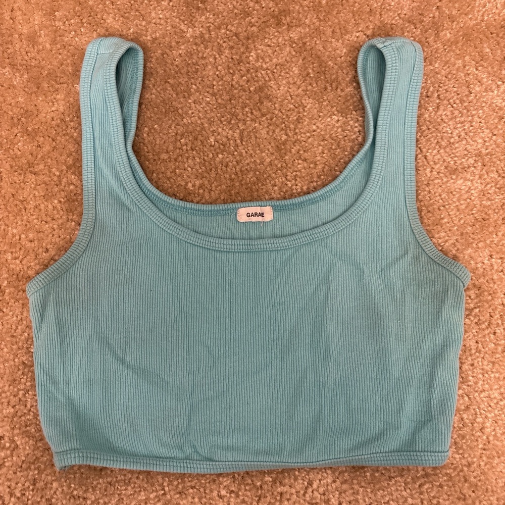 Garage Light Blue Ribbed Tank Top